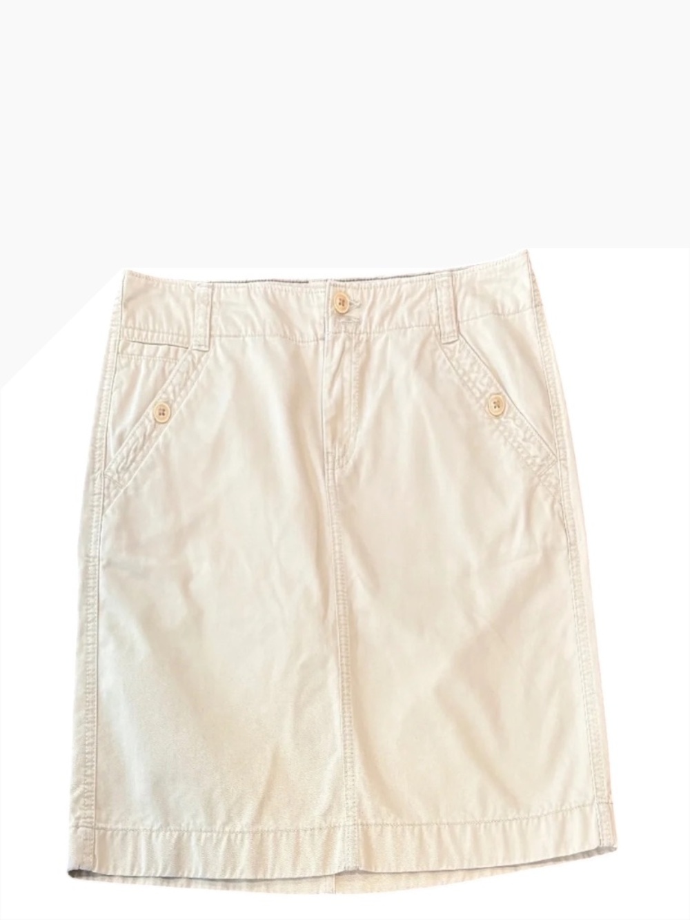 Tommy Hilfiger Cream Cotton Chino Utility Mini Skirt - Size 4